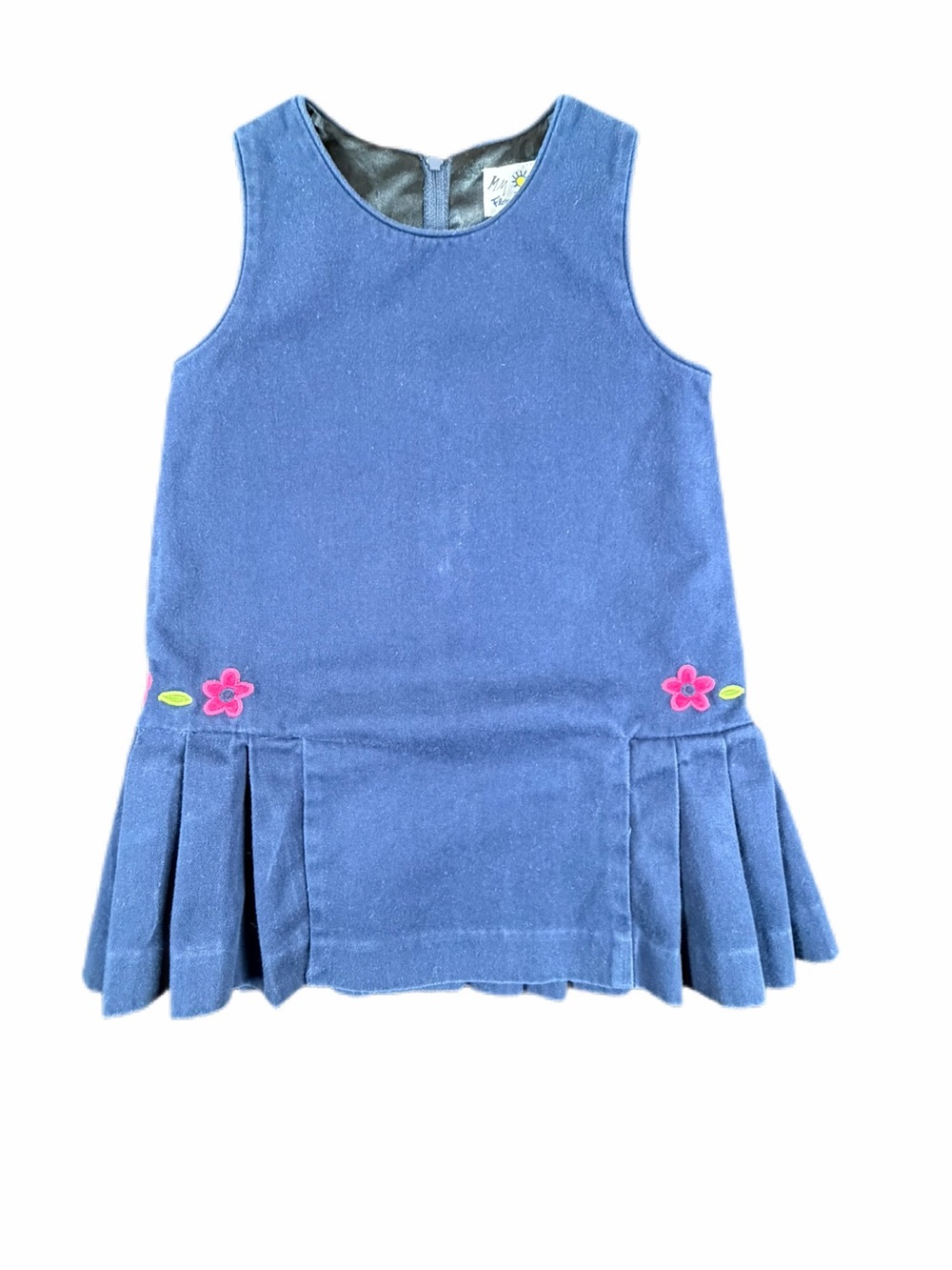 FLORENCE EISEMAN Sleeveless Pleated Flower Appliqué Dress - 2T